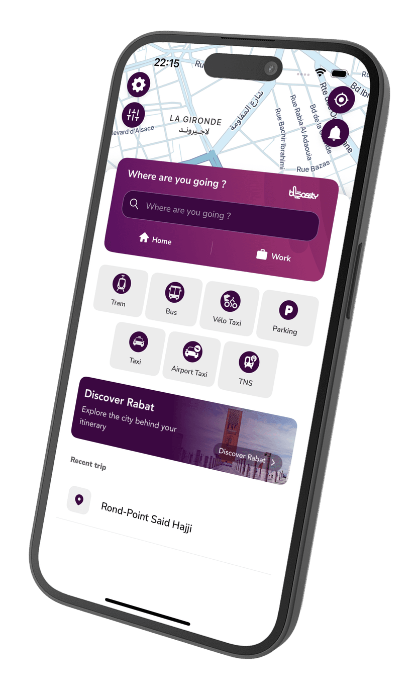 Application Blassty - Planification d'itinéraires à Rabat
